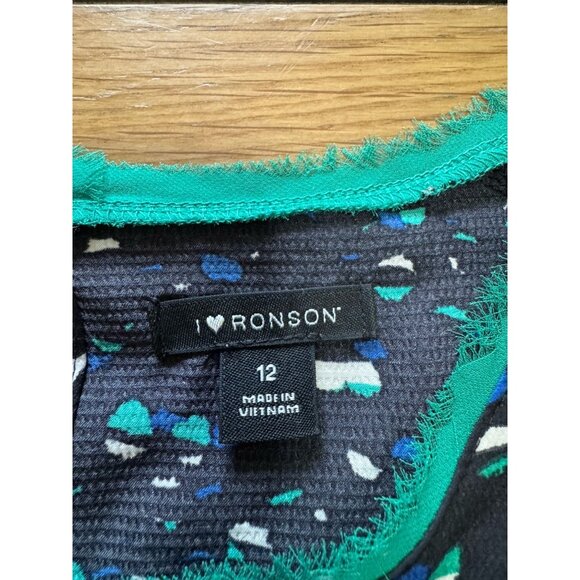 I Heart Ronson Womens Dress Size 12 Pockets Side Buttons Sleeveless Knee Frayed - Picture 3 of 9
